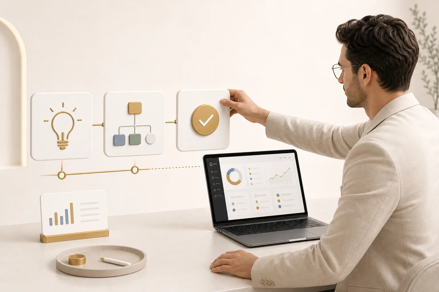SaaS MVP moving from idea to launch-ready product screens